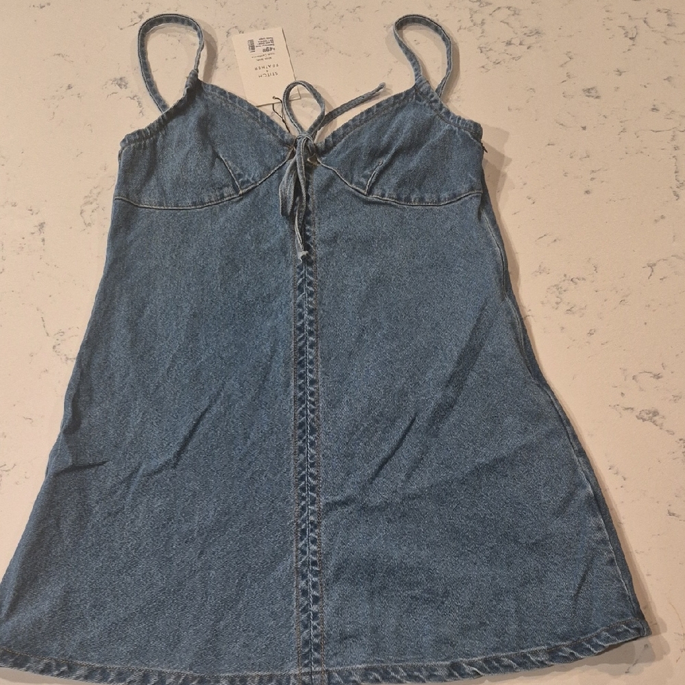 Stitch & Feather Light Blue Denim Slip Dress NWT